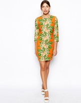 Thumbnail for your product : ASOS COLLECTION Hawaii Palm Placement Body-Conscious Print Dress