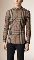 Thumbnail for your product : Burberry Check Stretch Cotton-blend Shirt