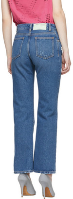 Off-White Blue Cropped Leg Jeans