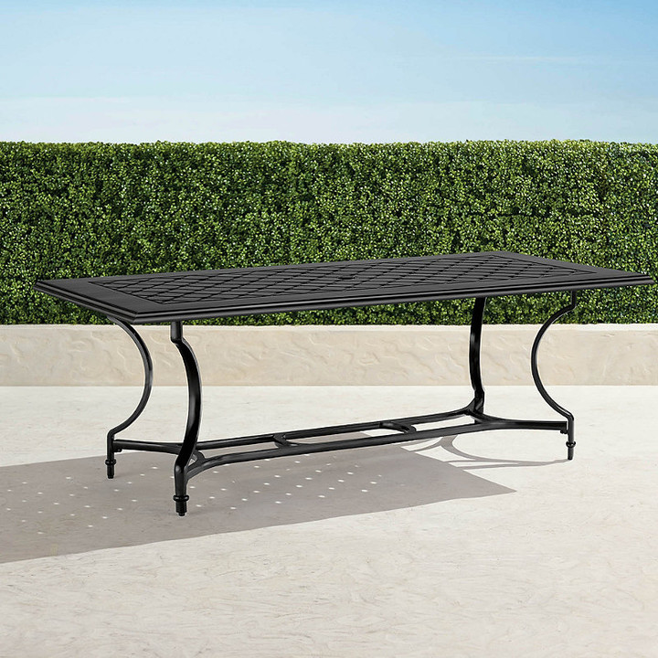 Frontgate Grayson Rectangular Dining Table in Black Aluminum
