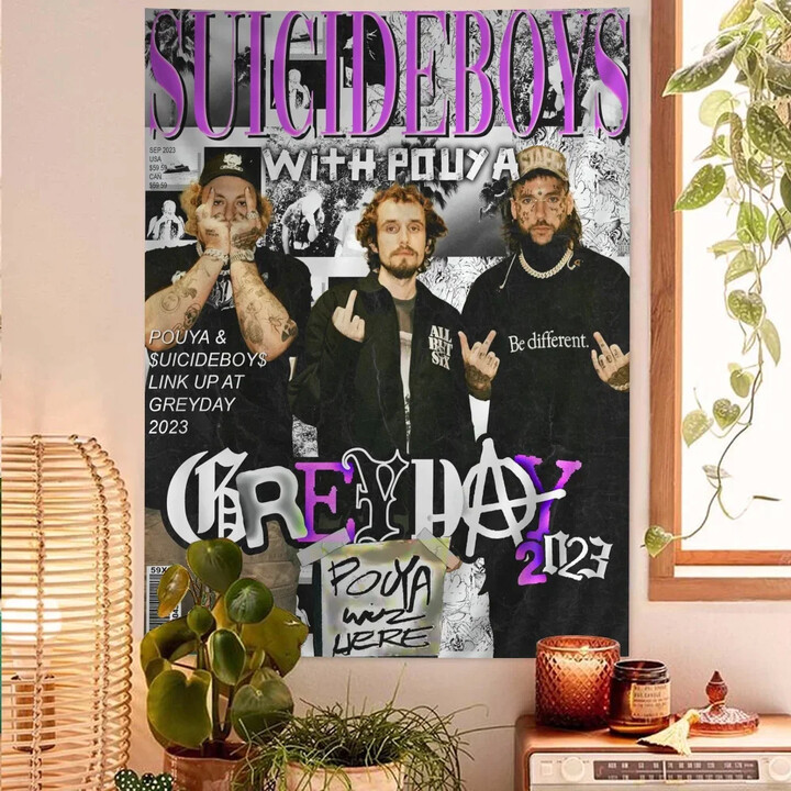 Singer Suicideboy Colorful Tapestry Wall Hanging Hippie Flower Wall Carpets Dorm Decor Wall Art Decor