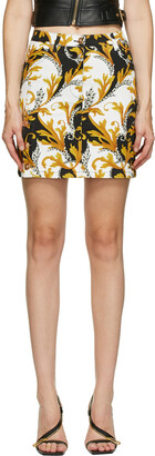 Versace Black & Gold Denim Miniskirt