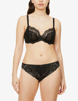Thumbnail for your product : Panache Quinn Brazilian satin and stretch-lace briefs
