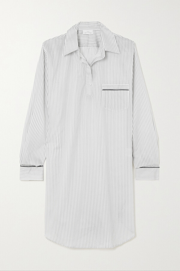 Women Long Sleeve Grey Stripe Shirt | ShopStyle