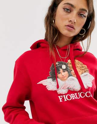 Fiorucci vintage angels hoodie in red