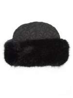 Thumbnail for your product : House of Fraser Chesca Black faux fur trim quilted hat