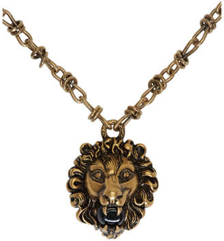 Gucci Gold Lion Head Necklace