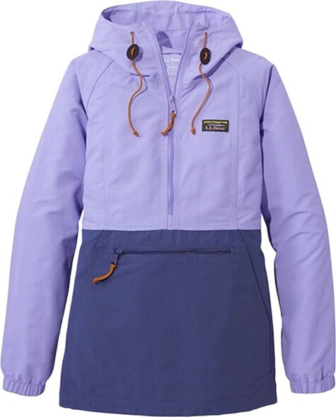 L.L. Bean Women's Mountain Classic Color Block Windbreaker XSmall French Lilac/Dark Twilight Blue