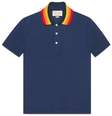 gucci cotton polo with wolf applique