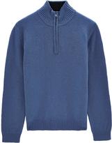 Thumbnail for your product : Austin Reed Soft Blue Lambswool Half Zip Jumper