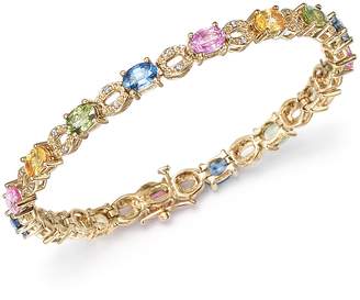 Bloomingdale's Multi Sapphire and Diamond Bracelet in 14K Yellow Gold - 100% Exclusive