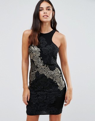 Forever Unique Daria Lace Bodycon Dress With Gold Lace Detail