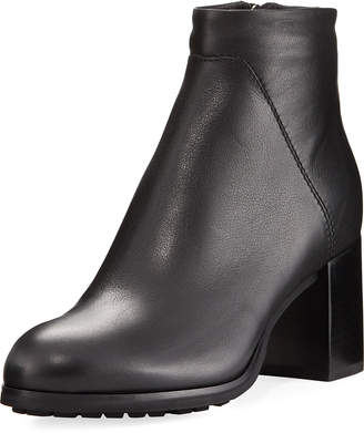 Aquatalia Everett Grained Leather Block-Heel Boot