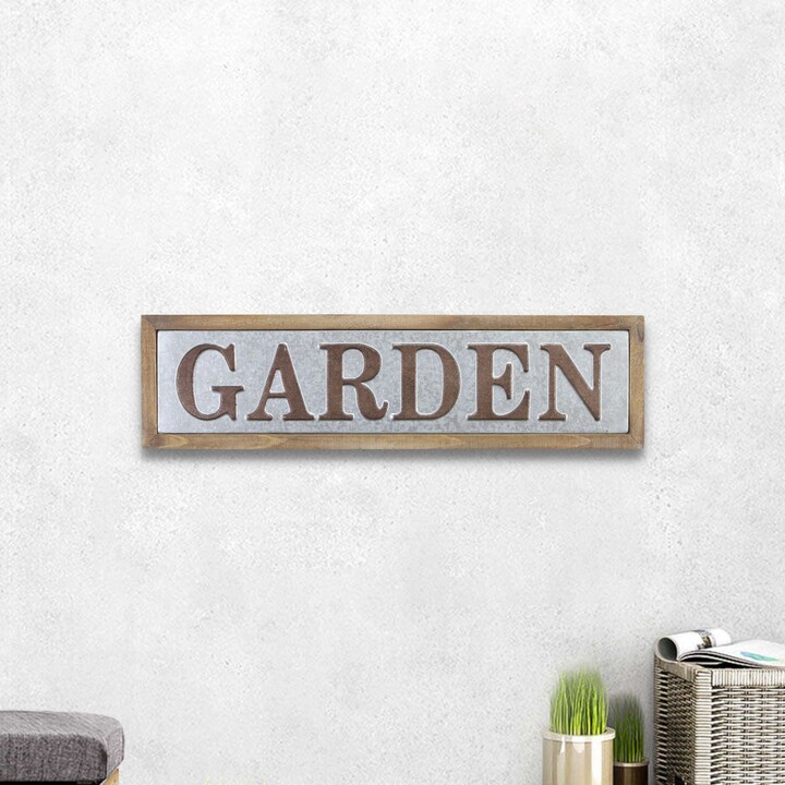 Cheungs Brown Metal Garden Horizontal Wall Sign ShopStyle Decor