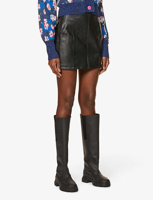 Topshop Eliesse high-waist faux-leather mini skirt - ShopStyle