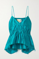 Thumbnail for your product : Marques Almeida Gathered Frayed Silk-dupioni Camisole