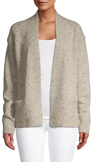 vince rib trim cardigan