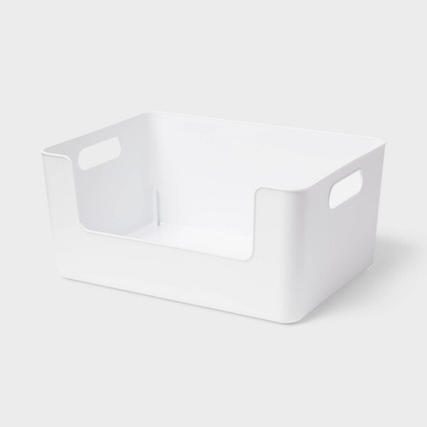 Small Stackable Bins Front Opening Clear Plastic - Brightroom
