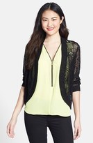 Thumbnail for your product : Chaus Open Front Pointelle Linen Shrug