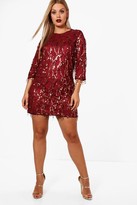 Thumbnail for your product : boohoo Plus Tassel Sequin Shift Dress