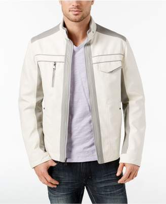 INC International Concepts Men's Jones Two-Tone Faux-Leather Jacket, Created for Macy's