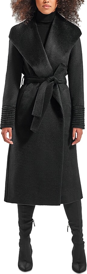 Sentaler Suri Alpaca Blend Shawl Collar Wrap Coat