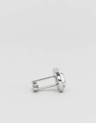 ASOS DESIGN Cufflinks In Silver With Marble Design