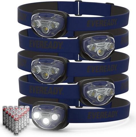 WESTWAY EVEREADY LED Headlamps Pro200 [5-Pack], IPX4 Water Resistant, Bright and Durable Head Lights for Camping, Hiking, Emergency Power Outage (Batteries...