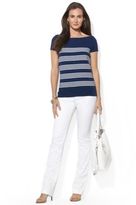 Thumbnail for your product : Lauren Ralph Lauren Ottoman Stitched Striped Tee