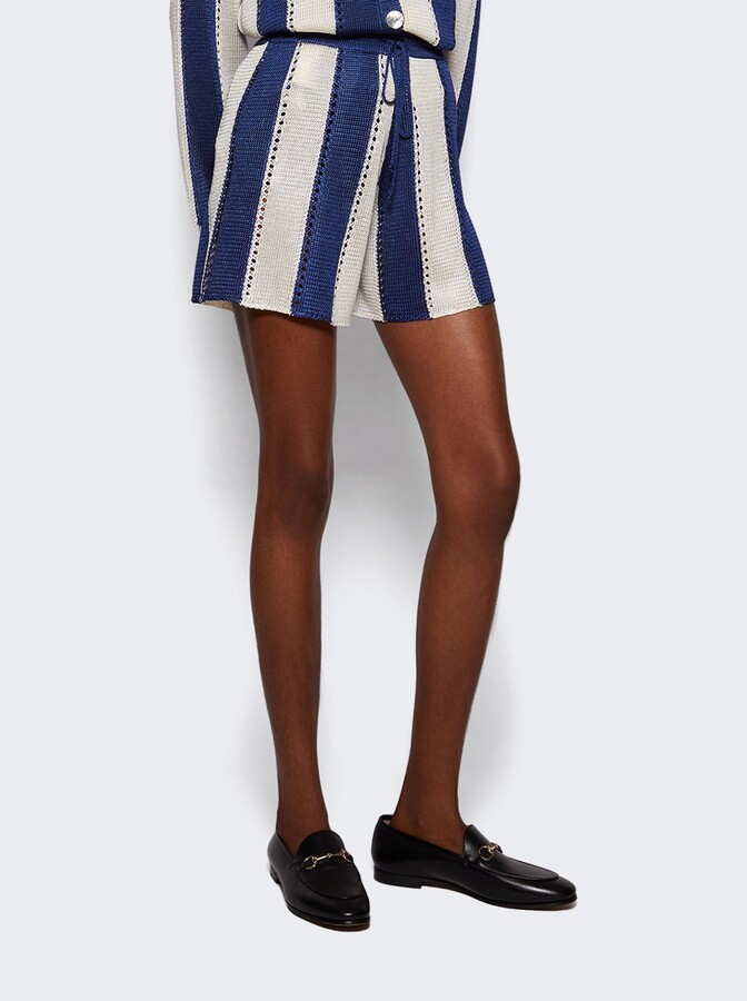 Calle Del Mar Cabana Stripe Short Navy And Natural