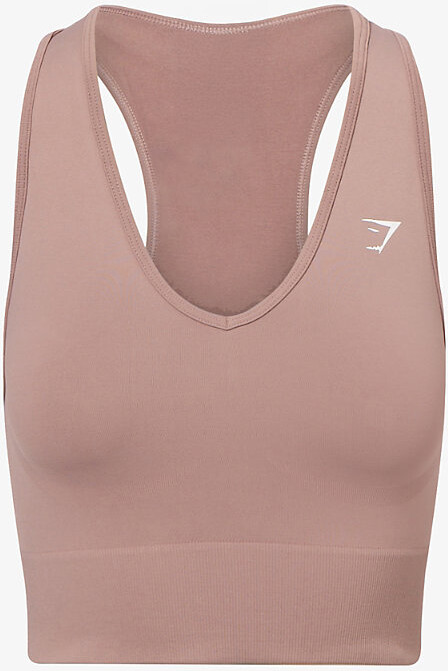 Gymshark Womens Pink Everyday Seamless Cropped Stretch-Jersey Tank Top S