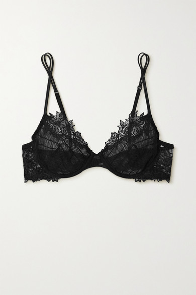 La Perla Floral Groove Lace And Stretch Silk-trimmed Tulle Underwired ...