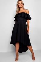 Thumbnail for your product : boohoo Plus Liz Off Shoulder Dropped Hem Midaxi Dress