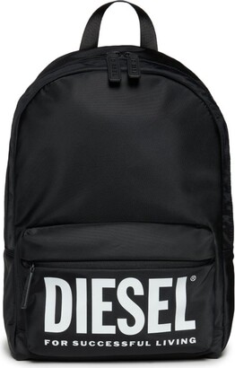 Diesel Kids Logo Printed Zipped Backpack