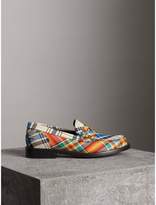 Thumbnail for your product : Burberry Tartan Cotton Penny Loafers