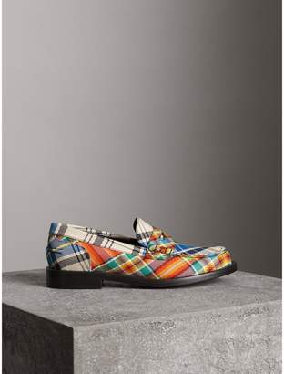 Burberry Tartan Cotton Penny Loafers