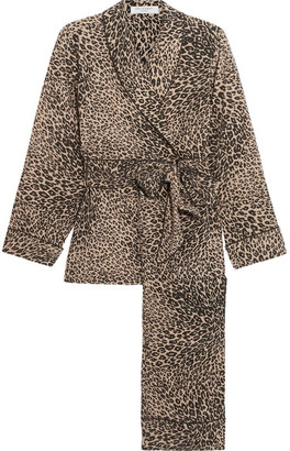 Equipment Odette Leopard-print Washed-silk Pajama Set - Leopard print