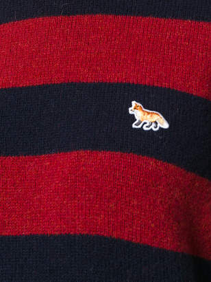 MAISON KITSUNÉ graphic stripe crew neck sweater