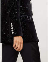 Thumbnail for your product : Balmain Sequin-embellished double-breasted velvet blazer