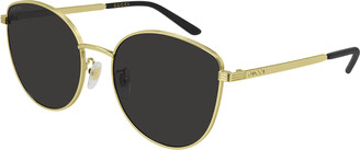 Gucci Rounded Metal Cat-Eye Sunglasses
