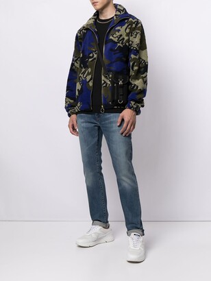 Versace Jeans Couture Camouflage Logo-Print Fleece Jacket