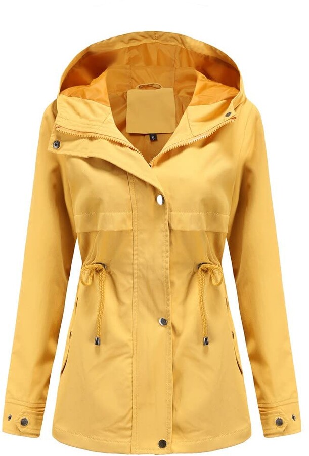 YFFUSHI Women Long Sleeve Lightweight Waterproof Windbreaker Hooded Breathable Windproof Outdoor Jacket 