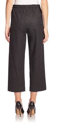 Piazza Sempione Solid Drawstring Cropped Pants