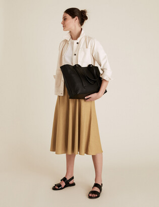 Marks and Spencer Linen Midi A-Line Skirt