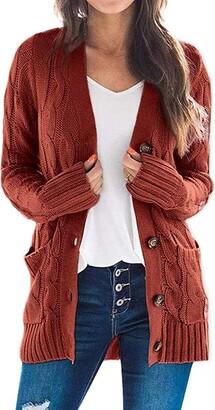 rust coloured cardigan