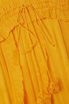 Lee Mathews Lilla Ruffle-trimmed Silk-georgette Maxi Dress