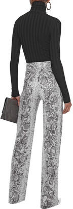 Acne Studios Thes Snake-print Coated-jersey Wide-leg Pants