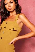 Thumbnail for your product : boohoo Utility Cargo Horn Button Pocket Playsuit