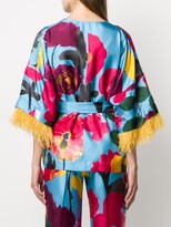 Thumbnail for your product : La DoubleJ x Mantero Prom Azzurro print kimono top