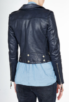 Thumbnail for your product : BLK DNM Navy Leather Motorcycle Jacket